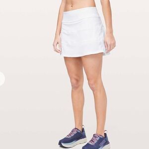 Lululemon Pace Rival Skirt Skort (Tall)15" White Size 14 tennis Pickelball
